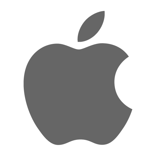 Grey Apple logo on green background